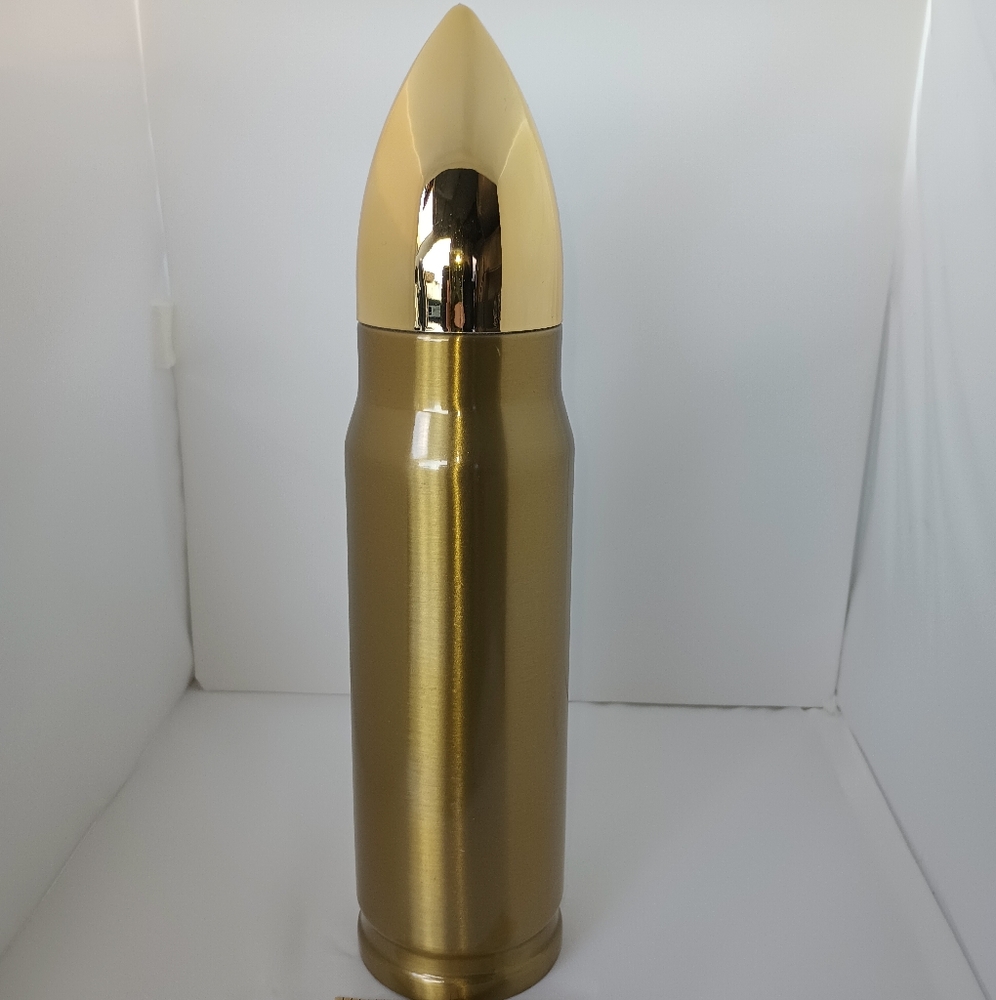 Gold Bullet-Shaped Bottle